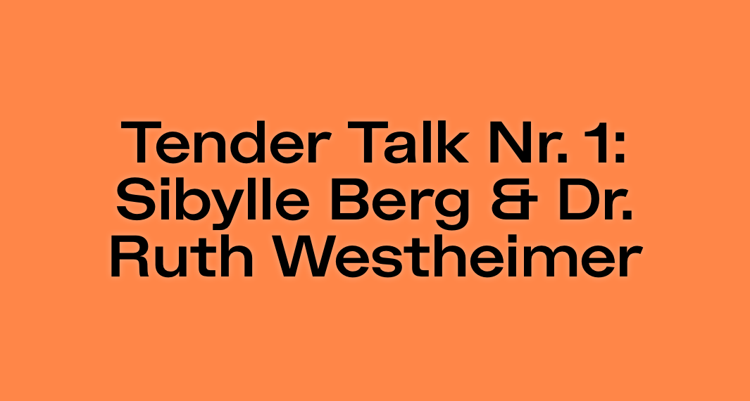 Das Schauspielhaus Zürich präsentiert seine neue Reihe „Tender Talks“