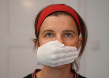 “Hand Mask” by Anna Vasof (born 1985), Ceramic and elastic bands, Vienna, Austria, March 2020 © House of European History, Brussels, Belgium