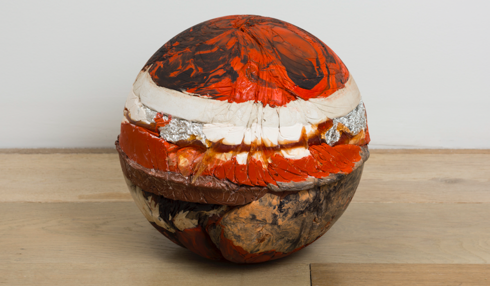 Clarissa Tossin, "The Only Lasting Thruth is Change", 2019 | Plaster, cement, foam, urethane, silicone, aluminum foil, 12" (diameter) | Courtesy the artist and Commonwealth and Council, Los Angeles - Photo by Ruben Diaz